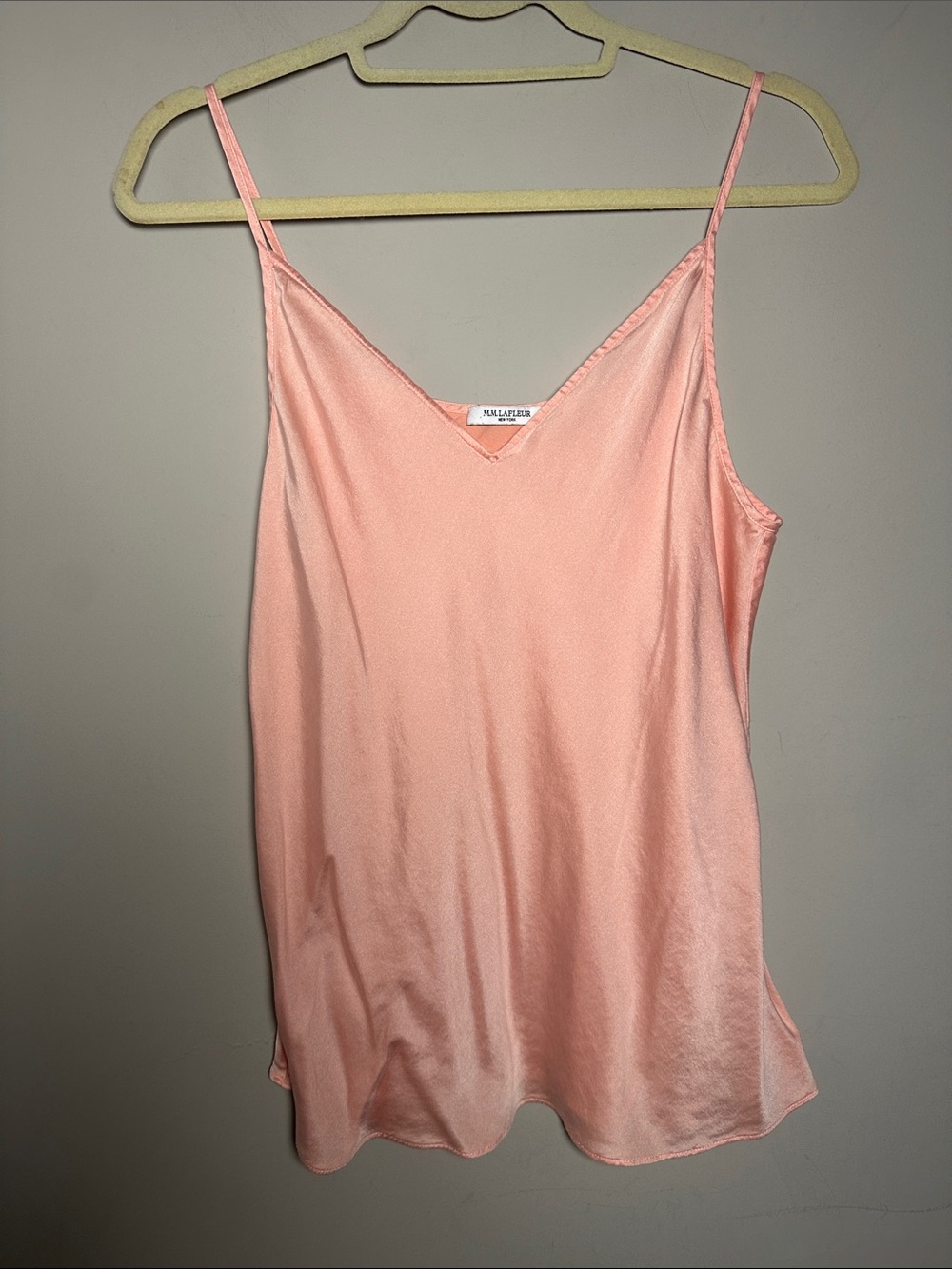 MM LAFLEUR New York Blush silk and viscose spandex V-Neck Camisole